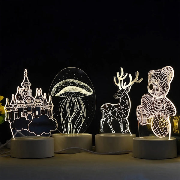 LED Table Lamp Night Light USB Charging 3 Colors
