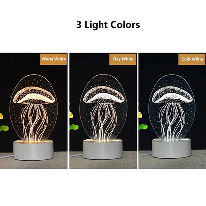 LED Table Lamp Night Light USB Charging 3 Colors