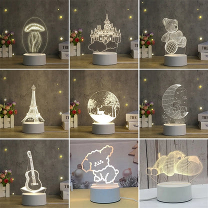 LED Table Lamp Night Light USB Charging 3 Colors