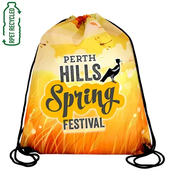 Recycled RPET Full Color Import 210D Drawstring Cinch P