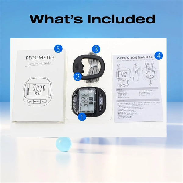 Pedometer for Walking and Miles With a Large Digital Display