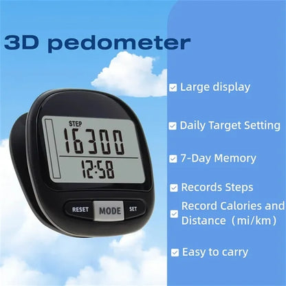 Pedometer for Walking and Miles With a Large Digital Display