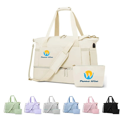 Gym Travel Duffle Bags with Wet Pocket for Women