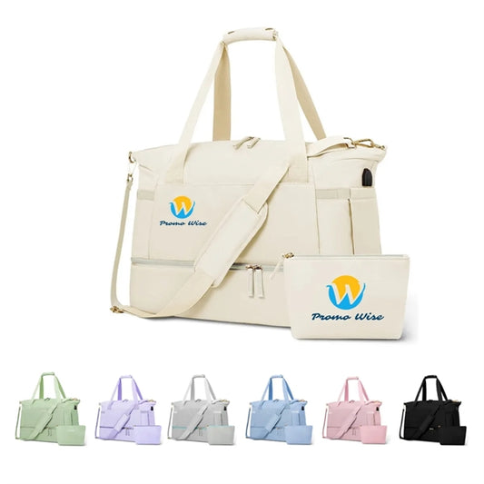 Gym Travel Duffle Bags with Wet Pocket for Women