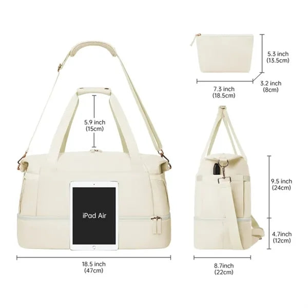 Gym Travel Duffle Bags with Wet Pocket for Women