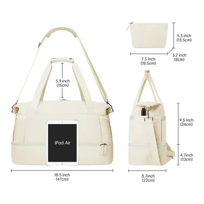 Gym Travel Duffle Bags with Wet Pocket for Women