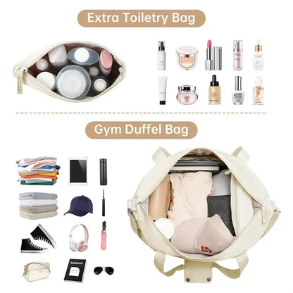 Gym Travel Duffle Bags with Wet Pocket for Women