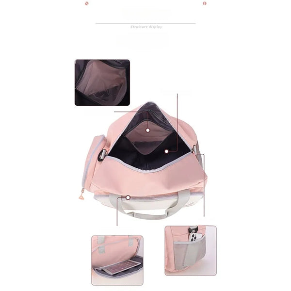 Women's Gym Bag Multifunctional Backpack w/ Shoe Compartment