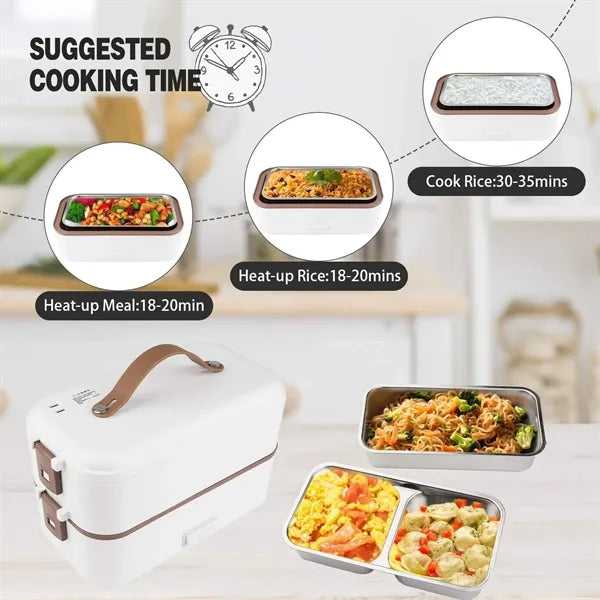 2 Layers Self Cooking Electric Lunch Box