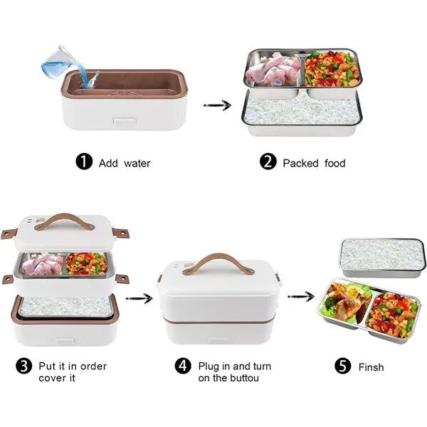 2 Layers Self Cooking Electric Lunch Box