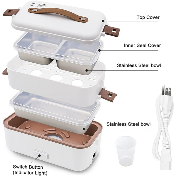 2 Layers Self Cooking Electric Lunch Box