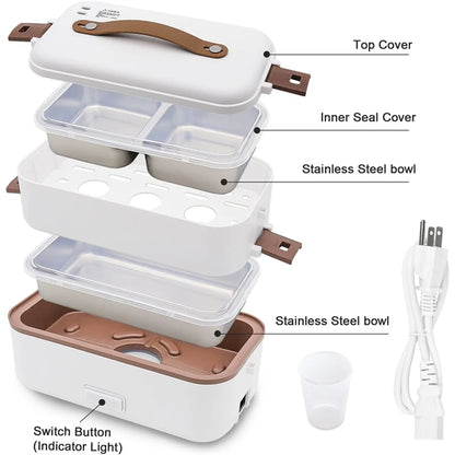 2 Layers Self Cooking Electric Lunch Box
