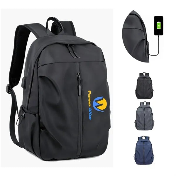 Waterproof Travel Laptop Backpack with USB Charging Port