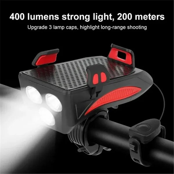 Multifunctional bicycle headlight holder power bank