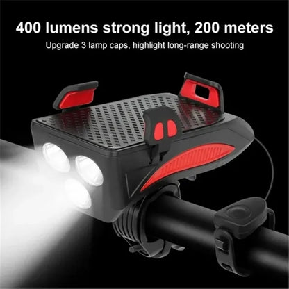 Multifunctional bicycle headlight holder power bank