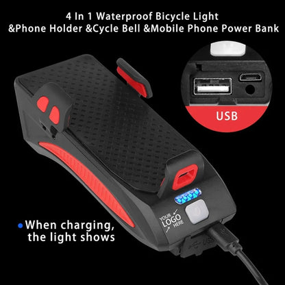 Multifunctional bicycle headlight holder power bank
