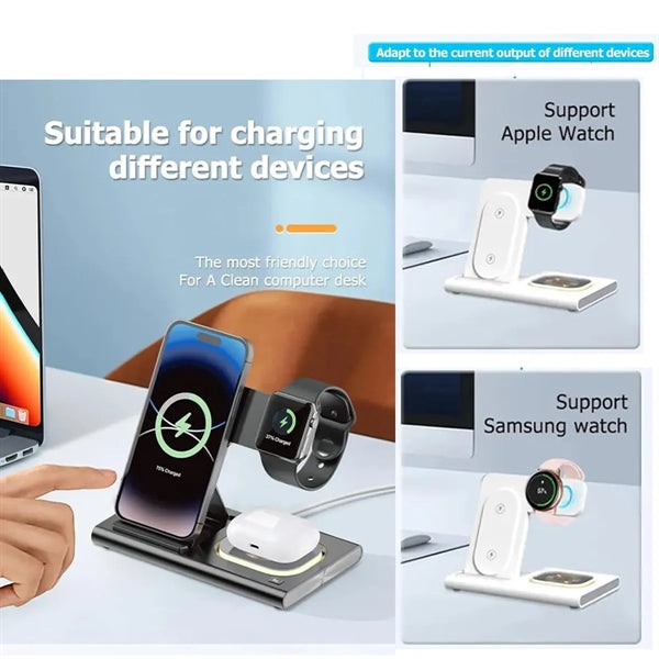 3 In 1 Foldable Wireless Charging Station