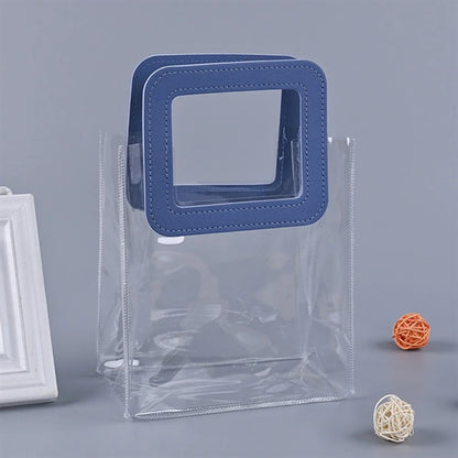 Clear PVC Tote Bag Handbag Gift Wrap Storage with Handle