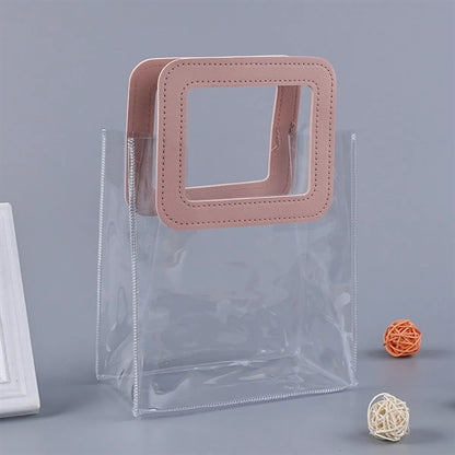 Clear PVC Tote Bag Handbag Gift Wrap Storage with Handle