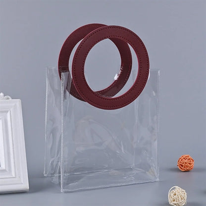 Clear PVC Tote Bag Handbag Gift Wrap Storage with Handle