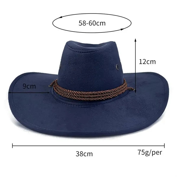 Suede Cowboy Hat Travel Camping Costume Cosplay Party Cap
