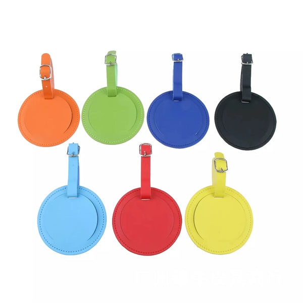 Round Leather Golf Luggage Tag Suitcase Travel ID Labels