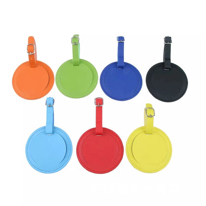 Round Leather Golf Luggage Tag Suitcase Travel ID Labels
