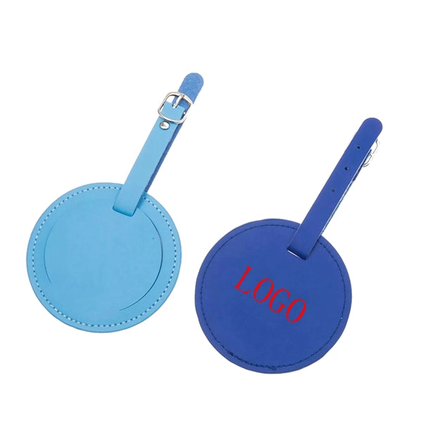 Round Leather Golf Luggage Tag Suitcase Travel ID Labels