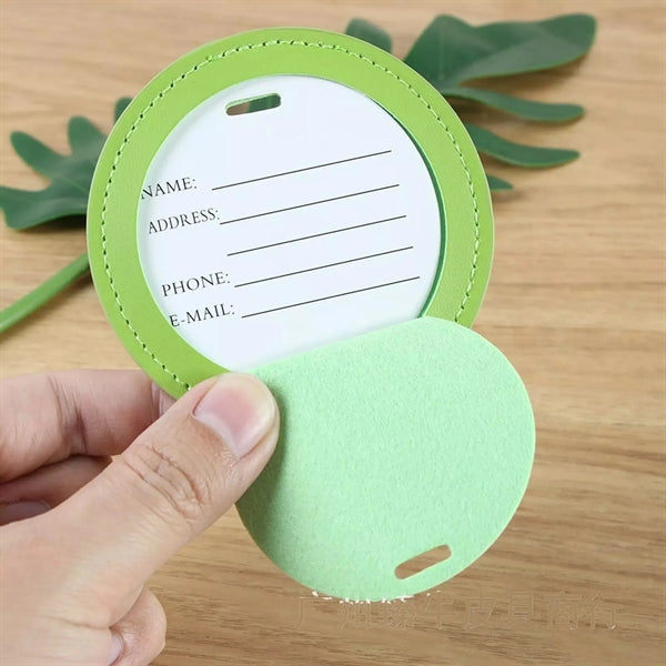 Round Leather Golf Luggage Tag Suitcase Travel ID Labels