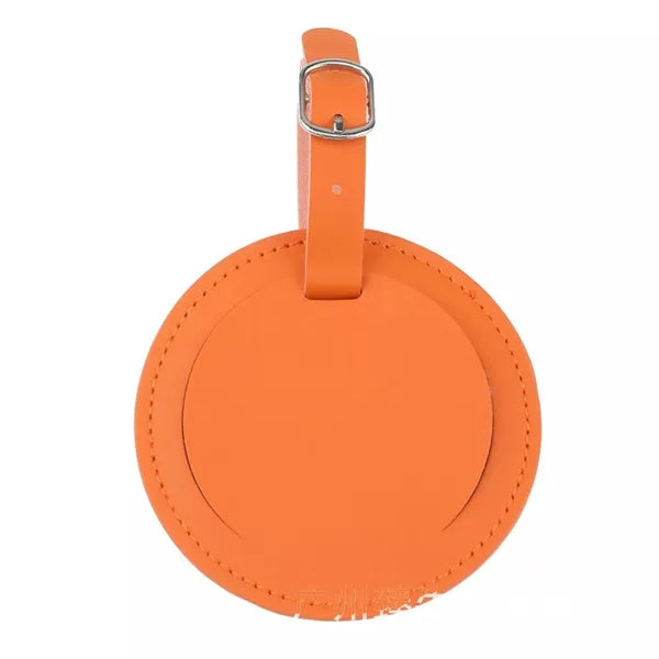 Round Leather Golf Luggage Tag Suitcase Travel ID Labels