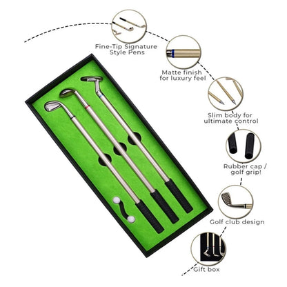 Golf Pen Set Ballpoint Mini Club Desk Toys  Top Gift