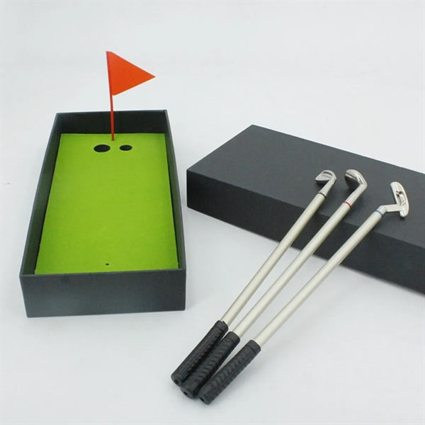 Golf Pen Set Ballpoint Mini Club Desk Toys  Top Gift