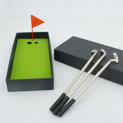 Golf Pen Set Ballpoint Mini Club Desk Toys  Top Gift