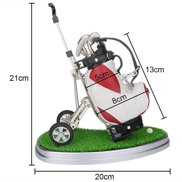 Golfball Bag Pen Holder Desk Organizer with Wheels Base