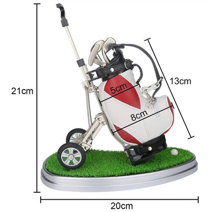 Golfball Bag Pen Holder Desk Organizer with Wheels Base