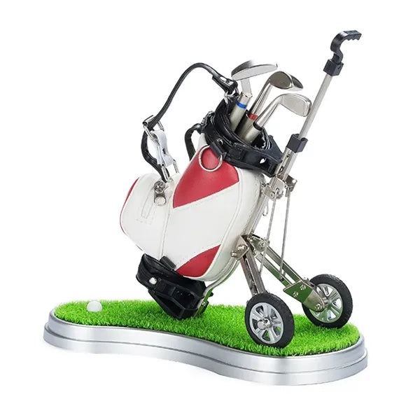 Golfball Bag Pen Holder Desk Organizer with Wheels Base