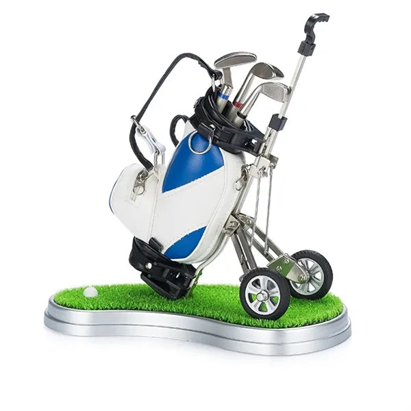 Golfball Bag Pen Holder Desk Organizer with Wheels Base