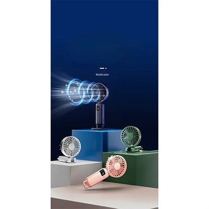 Neck handheld usb rechargeable digital display fan