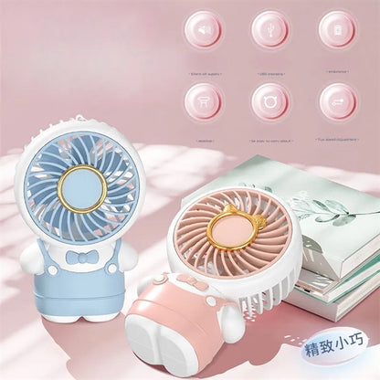 Cartoon handheld small fan portable mini electric
