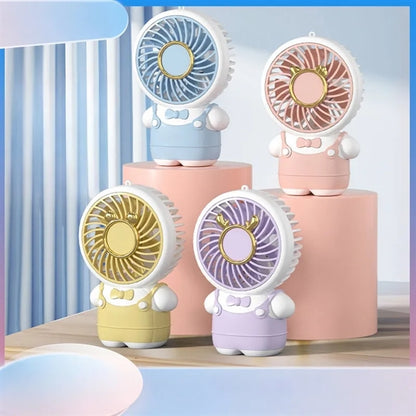 Cartoon handheld small fan portable mini electric