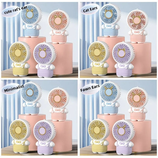 Cartoon handheld small fan portable mini electric