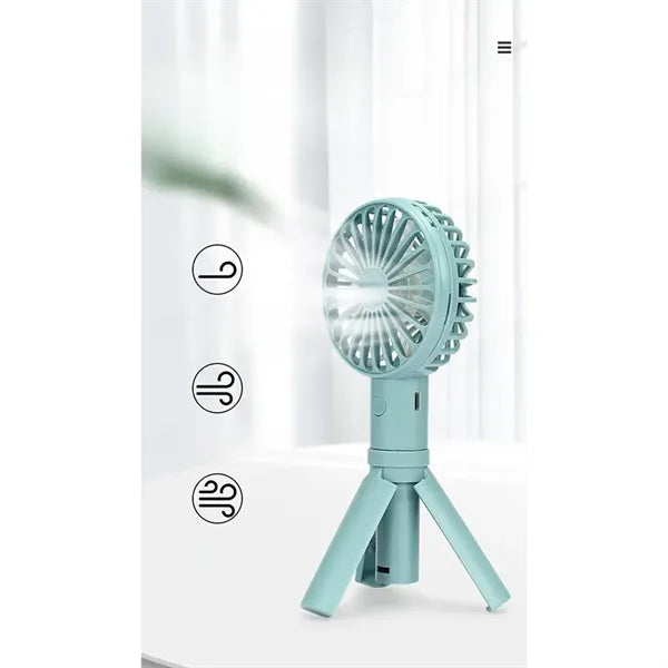 Usb tripod fan dual purpose rechargeable