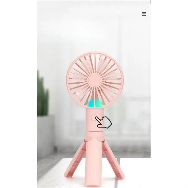 Usb tripod fan dual purpose rechargeable