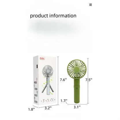 Usb tripod fan dual purpose rechargeable