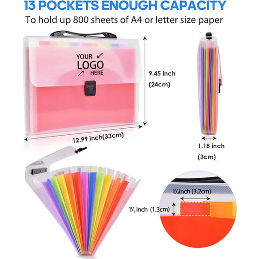 13 Pockets Accordian Expanding File Organizer