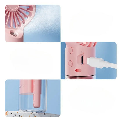 Handheld misting fan portable mini