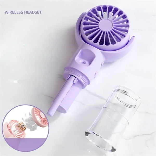 Handheld misting fan neck desktop