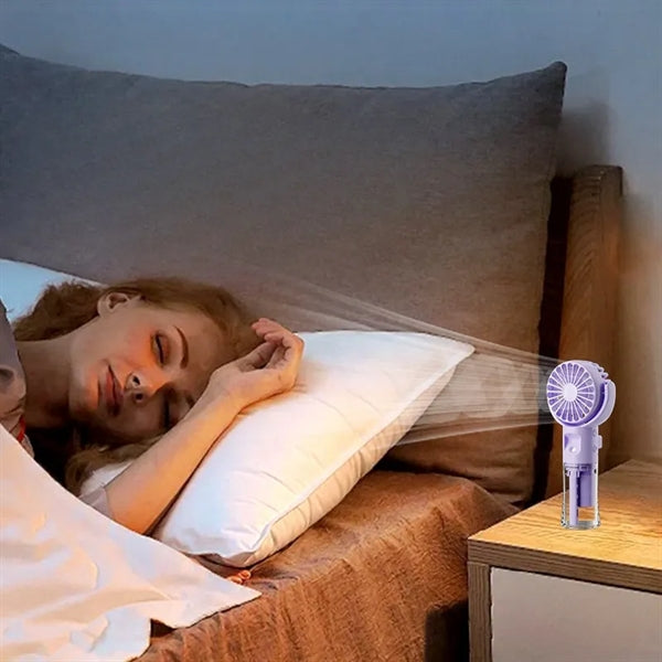 Handheld misting fan neck desktop