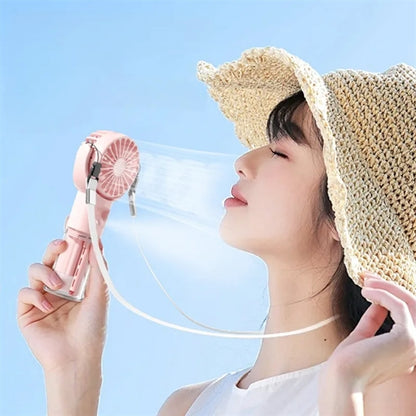 Handheld misting fan neck desktop