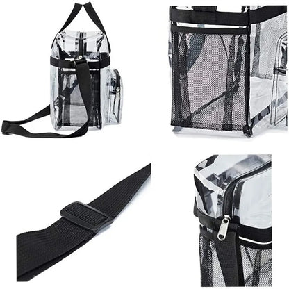 Clear PVC Tote Bags with Front Pockets